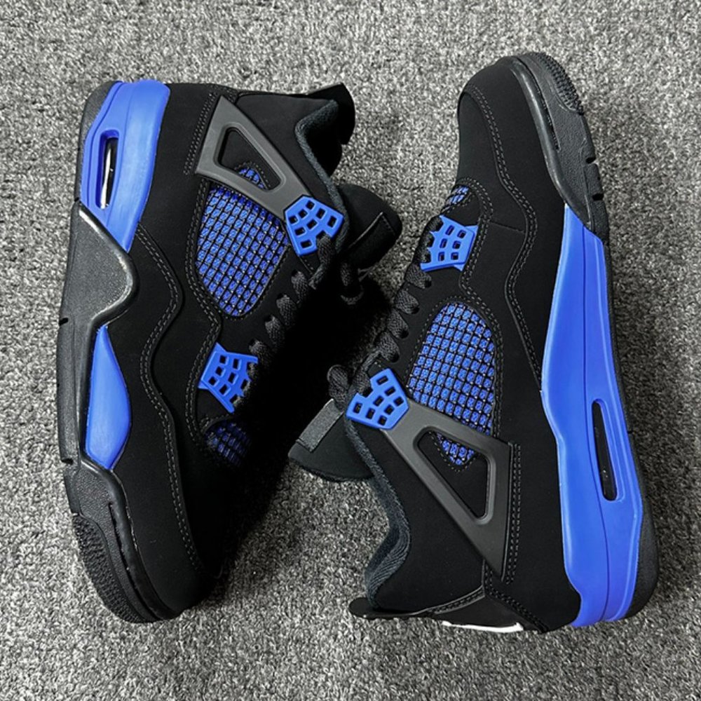 Air Jordan 4 Retro Blcak Blue Sneakers